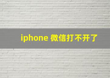 iphone 微信打不开了